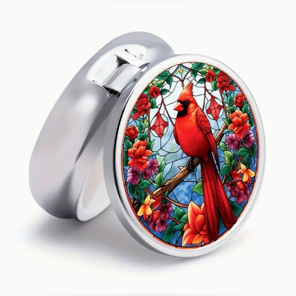 Cardinal Round Pill Organizer 3-Compartment Compact Pill Case New - Picture 9 of 10